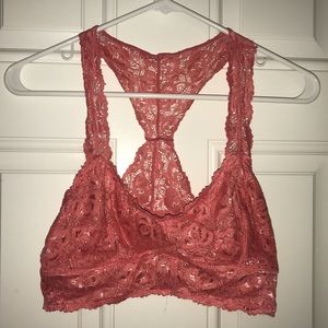 Pink lace bralette